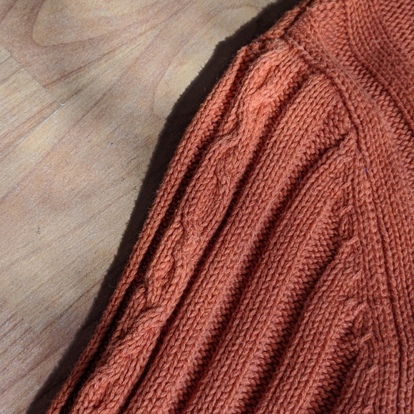 VINTAGE knit orange turtle neck sweater - Picture 4 of 5